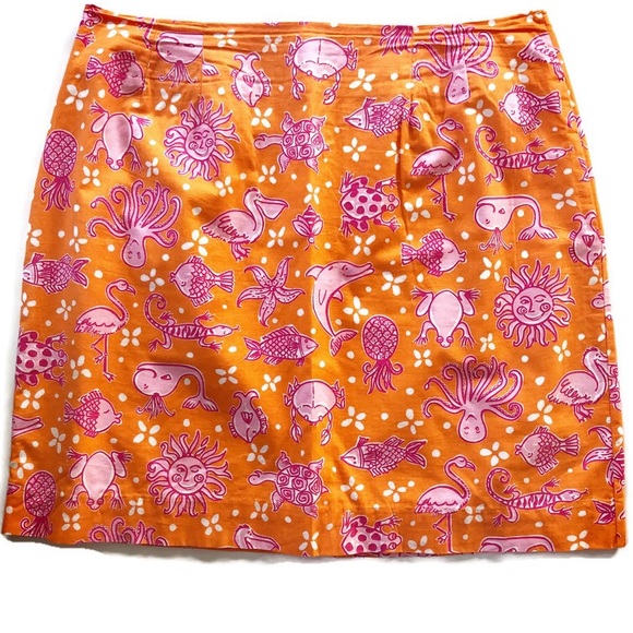 Lilly Pulitzer Dresses & Skirts - Lilly Pulitzer Zesty Orange Florida Friends Skirt